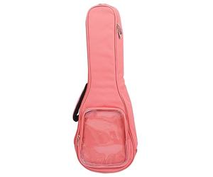 Pilipane Sac de Guitare Ukulele Rangement Sac à Dos 23in Coque de Transport imperméable en Tissu Oxford avec Poche Transparente pour Musiciens étudiants Voyageurs (Rose)