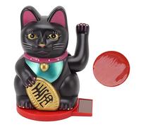 Pilipane Solar Waving Cat Lucky Money Cat Richesse accueillant Cat Cat Solaire Automatique Arme AVEMENT Arme Fortune Décoration pour Le Tableau de Bord du Bureau à Domicile (Noir)
