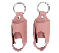 Pilipane Support pour inhalateur d'asthme, étui de Protection en Cuir PU, Rangement sécurisé avec Mousqueton pour Voyage et Usage Quotidien, 2 pièces (Rose)