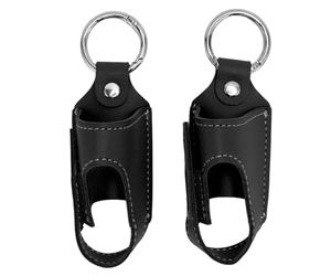 Pilipane Support pour inhalateur d'asthme, étui de Protection en Cuir PU, Rangement sécurisé avec Mousqueton pour Voyage et Usage Quotidien, 2 pièces (Noire)