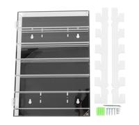 Pilipane Vitrine acrylique murale transparente à 6 niveaux, étagère de rangement pour outils de coupe pour atelier de cuisine 240x345x48mm, matériau acrylique transparent avec accessoires