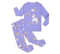 Pilipulu Pyjama Filles Coton Fluorescent Licorne Chat Hibou Cerf Manches Longues Automne Hiver 3-12 Ans