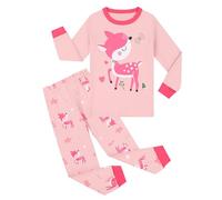 Pilipulu Pyjama Filles Coton Fluorescent Licorne Chat Hibou Cerf Manches Longues Automne Hiver 8 Ans