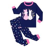 Pilipulu Pyjama Filles Coton Fluorescent Licorne Chat Hibou Cerf Manches Longues Automne Hiver 8 Ans