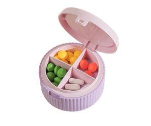 Pill Box, Daily Medicine Dispenser Box, 3.35x3.35in Foldable Water Cup, Multifunctional Portable Travel Organizer for Supplement, Fish Oil Storage, Compact Convenient