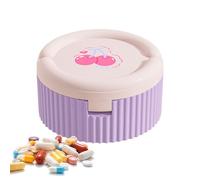 Pill Box, Daily Medicine Dispenser, Medication Case with Foldable Water Cup, 3.35x3.35in Multifunctional Travel Organizer, Portable Supplement for Fish Oil Storage