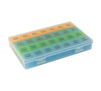 Pill Box, Medicine Organizer, 28 Compartments Dust-Proof Travel-Friendly Pill Storage Case with Transparent Lid for Daily or Weekly Use, 9,37 x 5,79 x 1,46 Inches 332 g