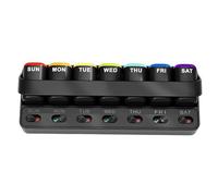 Pill Box Organizer, Weekly Supplement Case, Daily Holder, Portable Compact Design, Secure Closure, Ideal for Travel Convenience and Organized Medication at Work or School