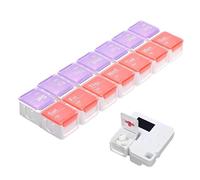 Pill Box Rappel - Organiseur de pilule numérique, rangement de pilules de voyage | Étui distributeur électronique avec configuration à 14 compartiments, système de conteneur de médicaments