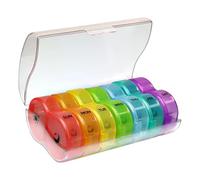 Pill Boxes Organizer, Pill Storage Case, 5.31x3.39x2.05 Inches Lightweight Portable Colorful Daily Supplement Container, Ideal for Medication Purse Pocket Reminder Seniors Travel