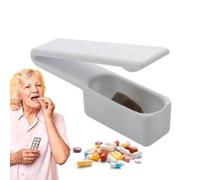 pill dispense portable pill cutter ejector tool travel medicine organizer compact tablet dispenser pillbox assistant device seniors care medication storage daily use health management accessory dosing