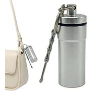 Pill Holder Keychain | Small Aluminum Organizer,Key Ring Pocket Pill Case for Men - for Adults Men Women Jewelry Fish Oil Ear Plug Daily Travel Hiking Camping