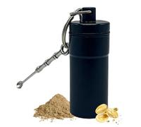 Pill Keychain Container 5x1.6cm/1.97x0.63inches | Small Aluminum Organizer | Pill Organizer Case Container,for Adults Fish Oil Supplements Jewelry Travel Work Hiking Camping Travel