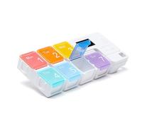 Pill Organizer - ABS PP 17.2cm, 7 Day Pill Box, Battery Powered | Smart Alarm Alert, Secure Lids, Smart Pills Reminder, Travel Pills Case For Home, Office, School, Camping, Supplements
