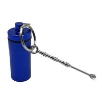 Pill Organizer Keychain, Aluminum Portable Case, Airtight Medicine Holder, Waterproof Container, Compact Daily Carry Storage, Travel Work Outdoor Gym Use for Fish Oil Ear Plug Women Men