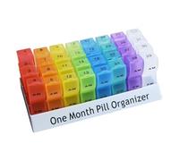 Pill Organizer - Medication Organizer 31 Day Am/Pm, Daily Removable 32 Compartments Pill Case, Colorful Monthly Organize For Each Day, Pills Dispenser Supplements Box Small Pills Container