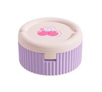 Pill Organizer, Medicine Dispenser, Daily Storage, Foldable Water Cup, Compact Travel, ABS Silicone Design, Orange Violet, 3.35x3.35x1.77 inches, for Supplement Fish Oil Holder
