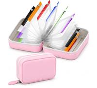 Pill Pouches for Travel, 14 Writable Bags with Organizer Case (Pink) | Sort pills and vitamins by day, time or category in clear writable pouches for quick identification on the go