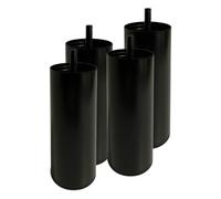 PILLAR - Jeu de 4 Pieds Métalliques Noir 15cm pour Sommier Tapissier