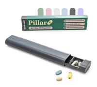 Pillar Plus Pilulier esthétique 7 jours XL, étui à médicaments en paille de blé sans BPA, joli organiseur de vitamines pour voyage et maison, mignon, pilulier hebdomadaire pour médicaments de voyage