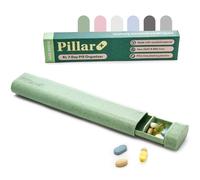 Pillar Plus Pilulier XL 7 jours | Pilulier en paille de blé sans BPA | Beau organisateur de tablette pour voyage et maison (vert sauge)