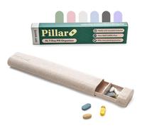 Pillar Plus Pilulier XL 7 jours | Pilulier en paille de blé sans BPA | Beau organisateur de tablette pour voyage et maison (blanc cassé)