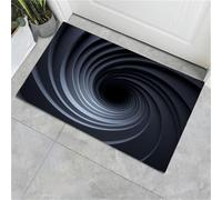 Pillasson de Art Abstrait sur Papier, Décoration Tapis,Tapis de Porte pour Tunnel d'illusion, Tapis de Sol de Tapi Antidérapant, pour Entrée, Salon, Chambre à Coucher, Salle de Bain, Noir Charbon