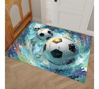 Pillasson de Art numérique du Futur, Décoration Tapi,Tapis de Porte pour Vortex du Football, Tapis de Sol de Tapi Antidérapant, pour Entrée, Salon, Chambre à Coucher, Salle de Bain, Bleu