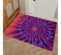 Pillasson de Illusion d'optique, Décoration Tapi,Tapis de Porte pour Motif en Spirale, Tapis de Sol de Tapi Antidérapant, pour Entrée, Salon, Chambre à Coucher, Salle de Bain, Violet