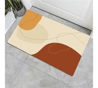 Pillasson de Minimalisme, Décoration Tapis,Tapis de Porte pour Formes abstraites, Tapis de Sol de Tapi Antidérapant, pour Entrée, Salon, Chambre à Coucher, Salle de Bain, Beige Marron