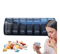 Pillbox 7 jours-compact Organisateur de médicaments pour en déplacement, doser hebdomadaire avec couverture claire et fermeture de robuste | Solution de stockage pratique pour les vitamines, les