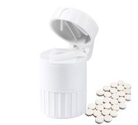 Pillbreaker Coupeur - Pillschneider | Splines De Tablette Avec Compartiment De Stockage, Pilules Multifonctionnelles 4 En 1, Moulin À Poudre Tasses À Boire, Idéal Pour Le Partage, Le Broyage