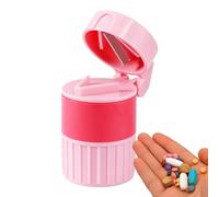 Pillenschneider Pills broyeur et échelles de tablette | Pillenetui portable | Pilules de comprimés de poudre de poudre 4-en-1 broyeur de pilules | Coupe de boisson intégrée pour le voyage