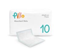 Pillo Matelas à langer pour bébé 60 x 60 cm - 10 traverses pour bébés et enfants - Serviettes hygiéniques jetables - Serviettes absorbantes jetables, portables et avec autocollants de fixation