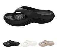 Pillow Arch Support Flip Flops for Women, Orthopedic Slides for Plantar Fasciitis, Cushioned EVA Sandals with Unbeatable Comfort, Style (Black,38 2/3)