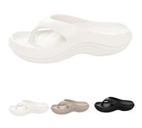 Pillow Arch Support Flip Flops for Women, Orthopedic Slides for Plantar Fasciitis, Cushioned EVA Sandals with Unbeatable Comfort, Style (White,42 2/3)