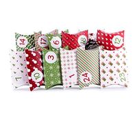 Pillow Green Calendrier de l'Avent à remplir avec 24 boîtes cadeaux de Noël, calendrier de Noël, kit de bricolage avec chiffres de l'Avent autocollants de pajoma
