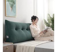 Pillow Headboard Twin XL, Triangular Headboard Pillow Twin XL for Dorm Headboards Bed, Reading Bolster Wedge Triangular Backrest, Ergonomic Bolster Cushion for Bed (Green,71 * 20 * 8in,B)