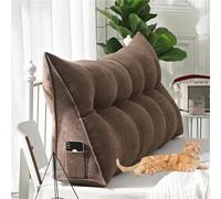 Pillow Headboard Twin XL, Triangular Headboard Pillow Twin XL for Dorm Headboards Bed, Reading Bolster Wedge Triangular Backrest, Ergonomic Bolster Cushion for Bed (Coffee,24 * 20 * 8in,A)