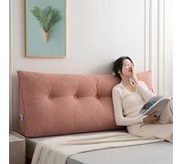 Pillow Headboard Twin XL, Triangular Headboard Pillow Twin XL for Dorm Headboards Bed, Reading Bolster Wedge Triangular Backrest, Ergonomic Bolster Cushion for Bed (Pink,31.5 * 20 * 8in,B)