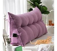 Pillow Headboard Twin XL, Triangular Headboard Pillow Twin XL for Dorm Headboards Bed, Reading Bolster Wedge Triangular Backrest, Ergonomic Bolster Cushion for Bed (Purple,71 * 20 * 8in,A)