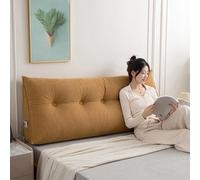 Pillow Headboard Twin XL, Triangular Headboard Pillow Twin XL for Dorm Headboards Bed, Reading Bolster Wedge Triangular Backrest, Ergonomic Bolster Cushion for Bed (Orange,47.5 * 20 * 8in,B)