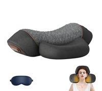 Pillow Massage Neck Hump, 2025 New 3-in-1 Neck Massager Pillows, with Heat Traction Vibration, Memory Foam (Black,plug in)