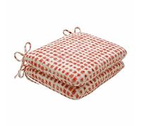 Pillow Perfect Alauda Coral Isle Lot de 2 Coussins de Chaise d'angle Ronds pour intérieur/extérieur, 47 x 39,4 cm, Rouge