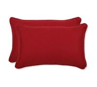 Pillow Perfect Oreiller Idéal décoratif Rouge Solide Toss oreillers, 2-Pack, Red, Rectangle