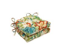 Pillow Perfect Outdoor Lot de 2 Tapis de Chaise réversible pour intérieur Motif Tigre Bleu 16 x 15,5 x 4 cm