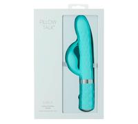 Pillow Talk Lively Vibromasseur avec stimulateur clitoridien Turquoise 13,5 cm