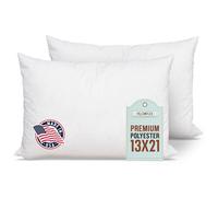 Pillowflex Lot de 2 oreillers de 33 x 51 cm garnis de polyester de qualité supérieure, lavable en machine, rectangulaire rectangulaire, fabriqué aux États-Unis
