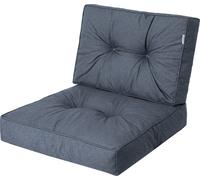 PillowPrim, coussin de palette, coussin de stulh, fauteuil en rotin, Outdoor, garniture, coussin d'assise, coussin de chaise, meubles en rotin, bleu marine, 50 x 50 cm