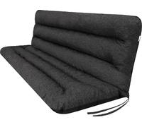 PillowPrim Coussin pour balancelle - coussin de banc de jardin - coussin de banc - coussin d'assise et coussin de dossier - largeur d'assise 120 cm - noir